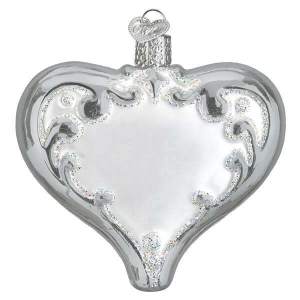 Old World Christmas 25th Anniversary Heart Blown Glass Ornament