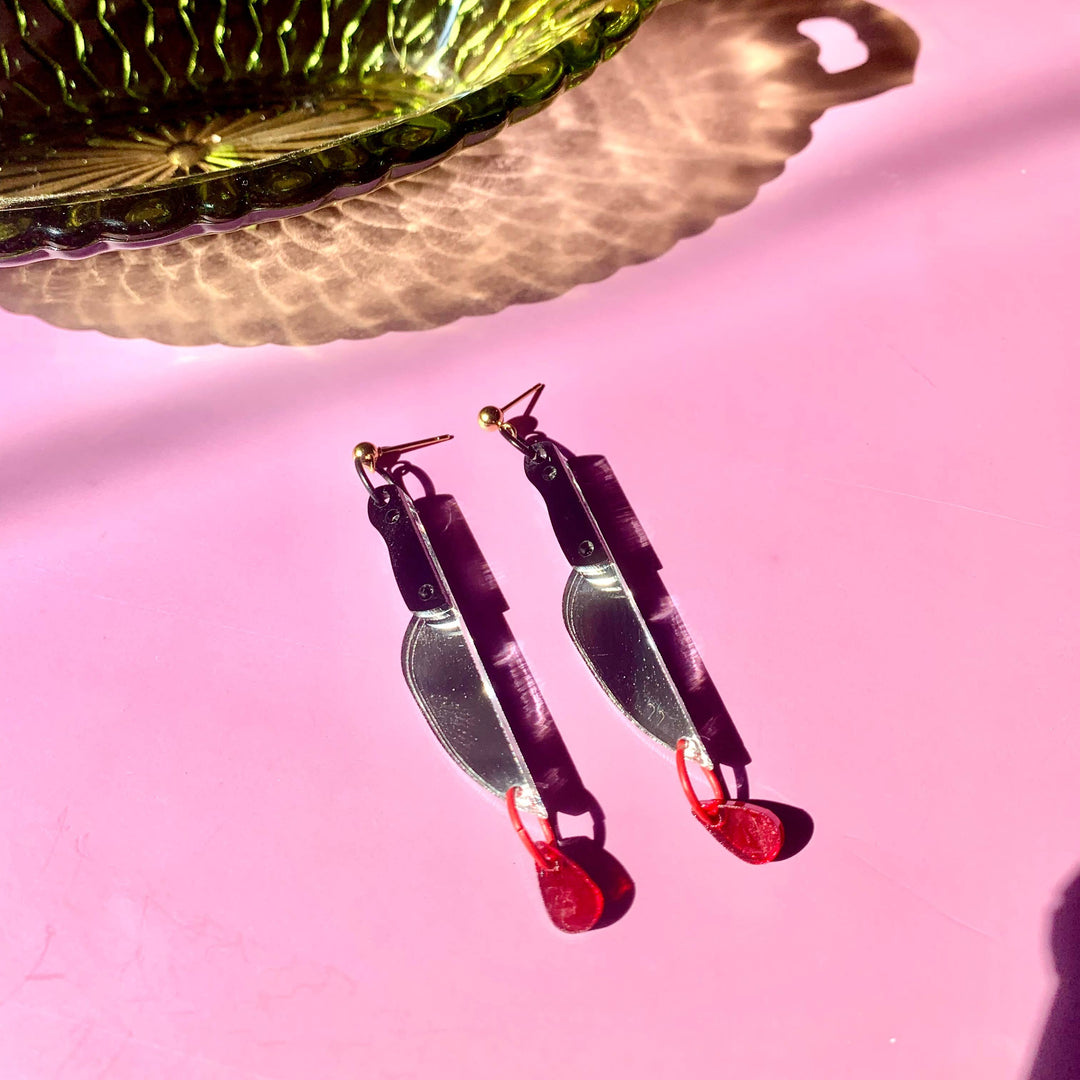 Spooky Knives Acrylic Statement Earrings