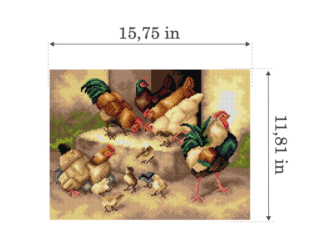 Gobelin canvas for halfstitch without yarn after William Baptiste Baird - Spring Chickens 2789J