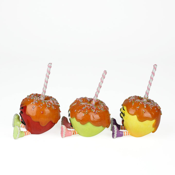 Gasp, Sniffles and Giggles Candy and Caramel Apples Assortment of 3 | Halloween Decor | Katherine's Collection