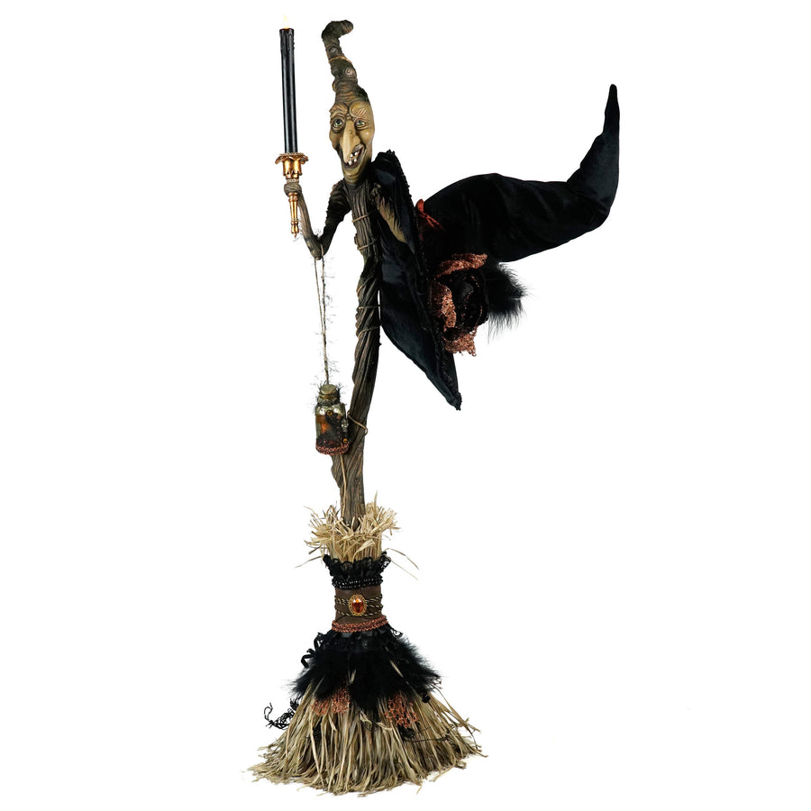 Bramble Broom with Witch Hat