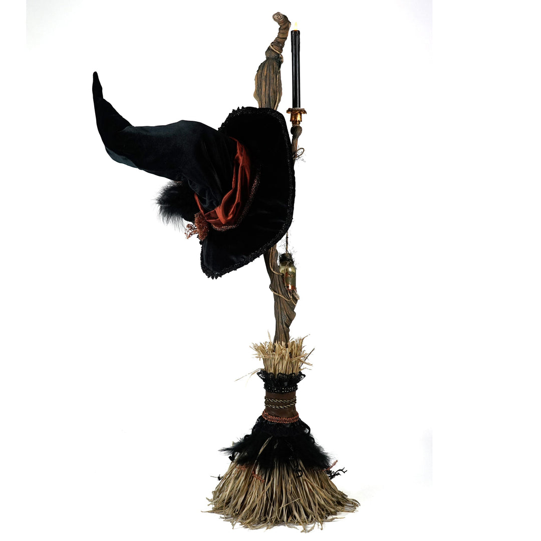 Bramble Broom with Witch Hat | Halloween Decor | Katherine's Collection