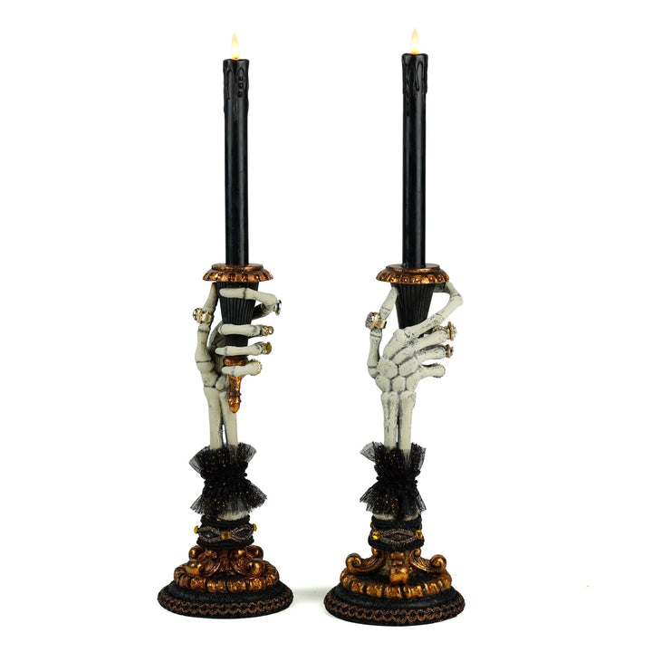 Skeleton Hand Candle Holders Set of 2 | Halloween Decor | Katherine's Collection