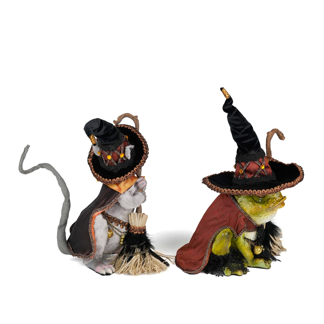 Witching Hour Rat and Frog Witches Assortment of 2 | Halloween Decor | Katherine's Collection