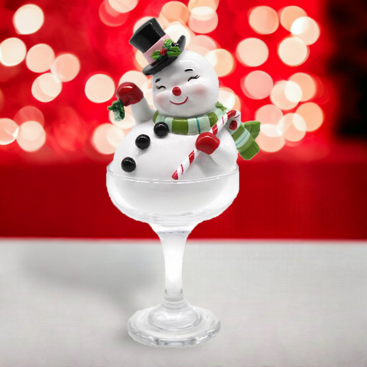 Retro Snowman in Martini Glass by December Diamonds