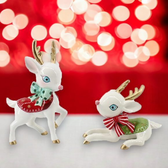 vintage retro reindeer figures