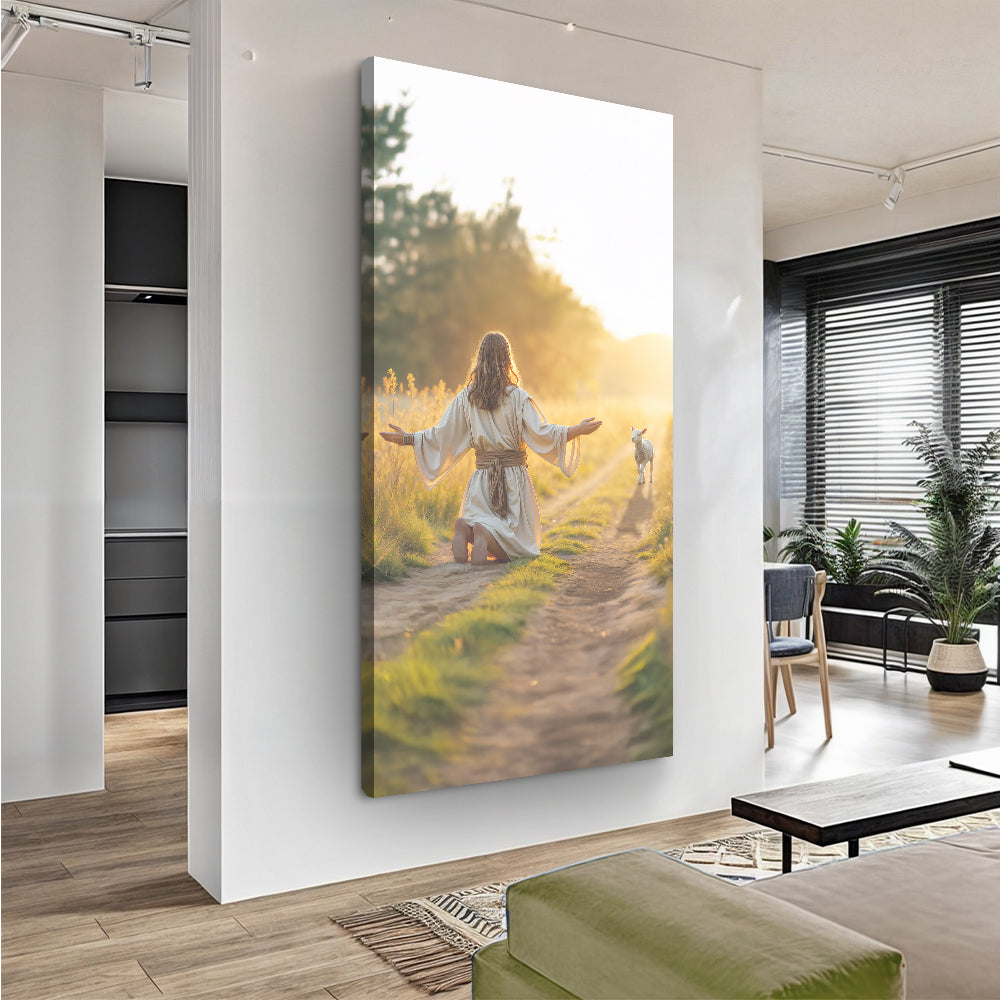 Jesus Protects The Lamb From Wolves Faith Wall Art XI