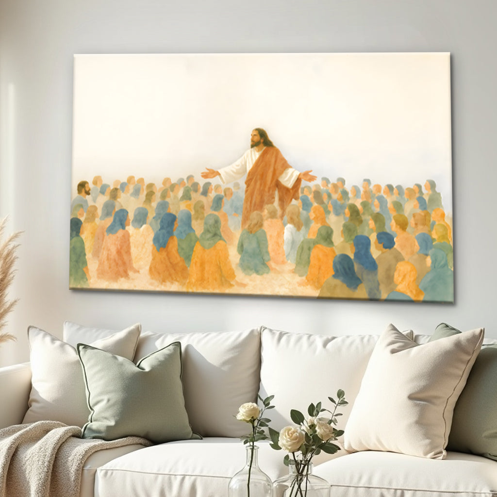 Jesus Speaking To Crowd Faith Wall Art