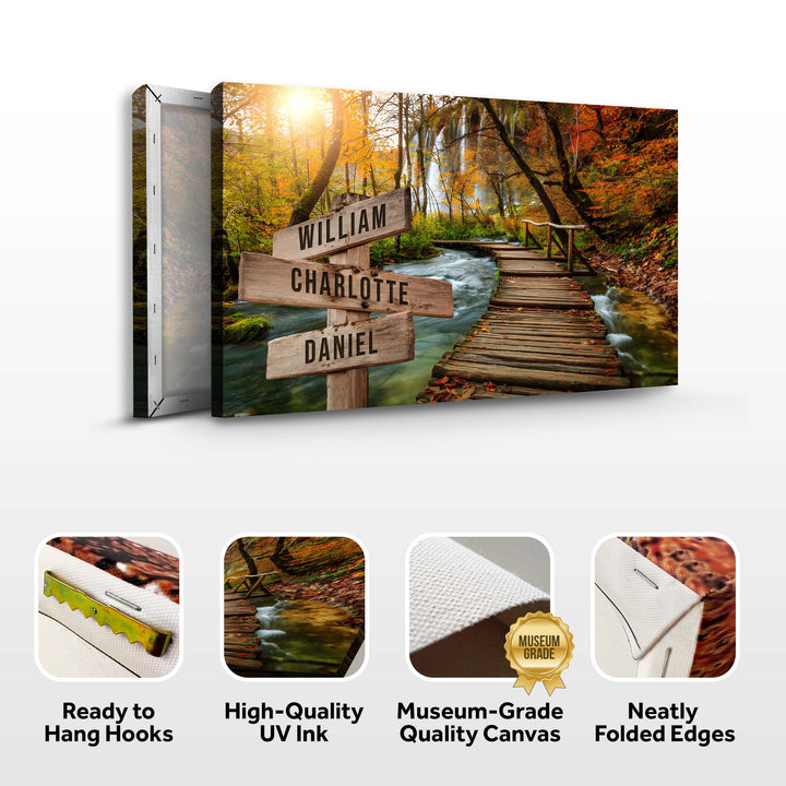 To The Woods Family Names Sign