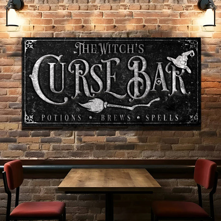 The Witch's Curse Bar Halloween Sign