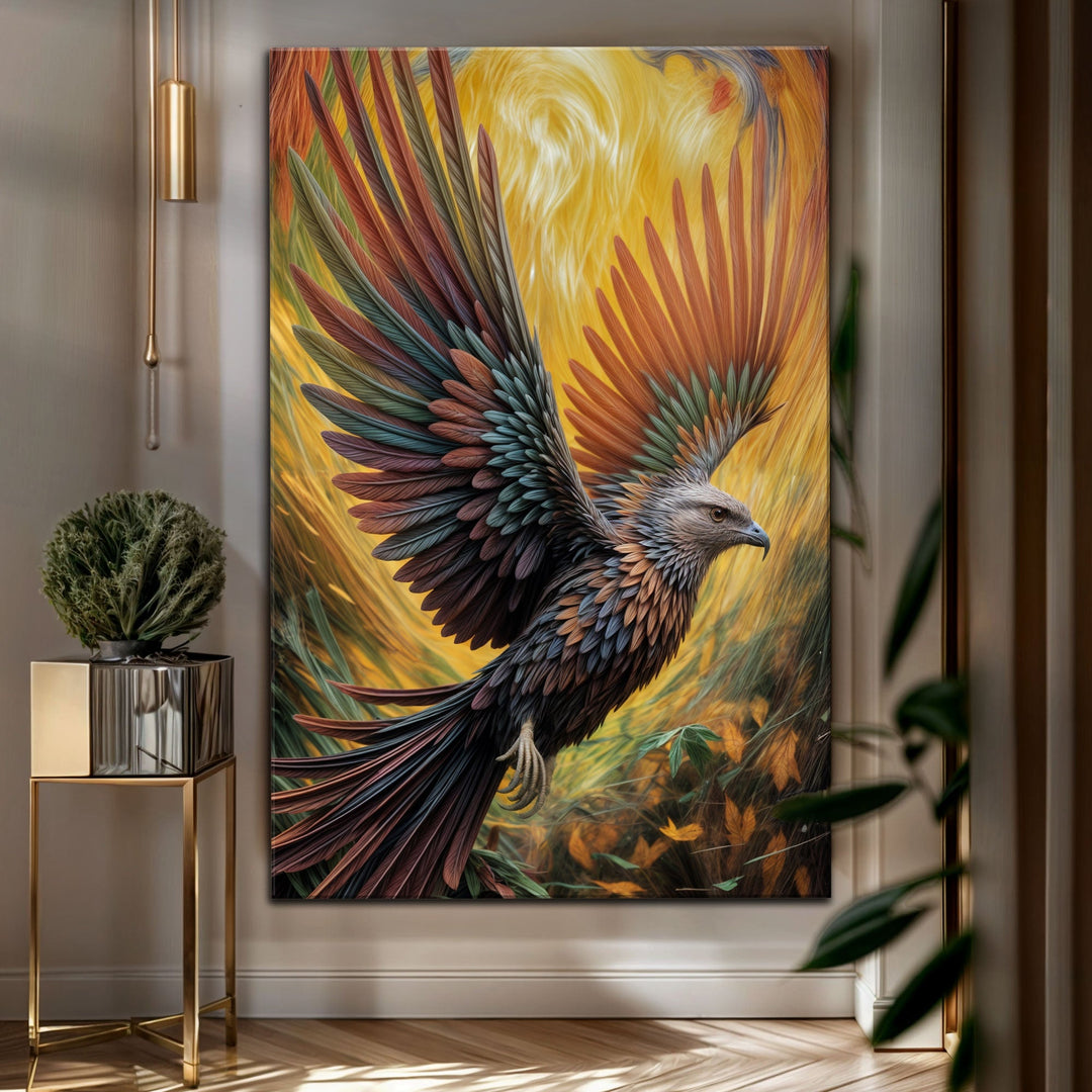 Flight Of Fancy Bird Impasto Wall Art