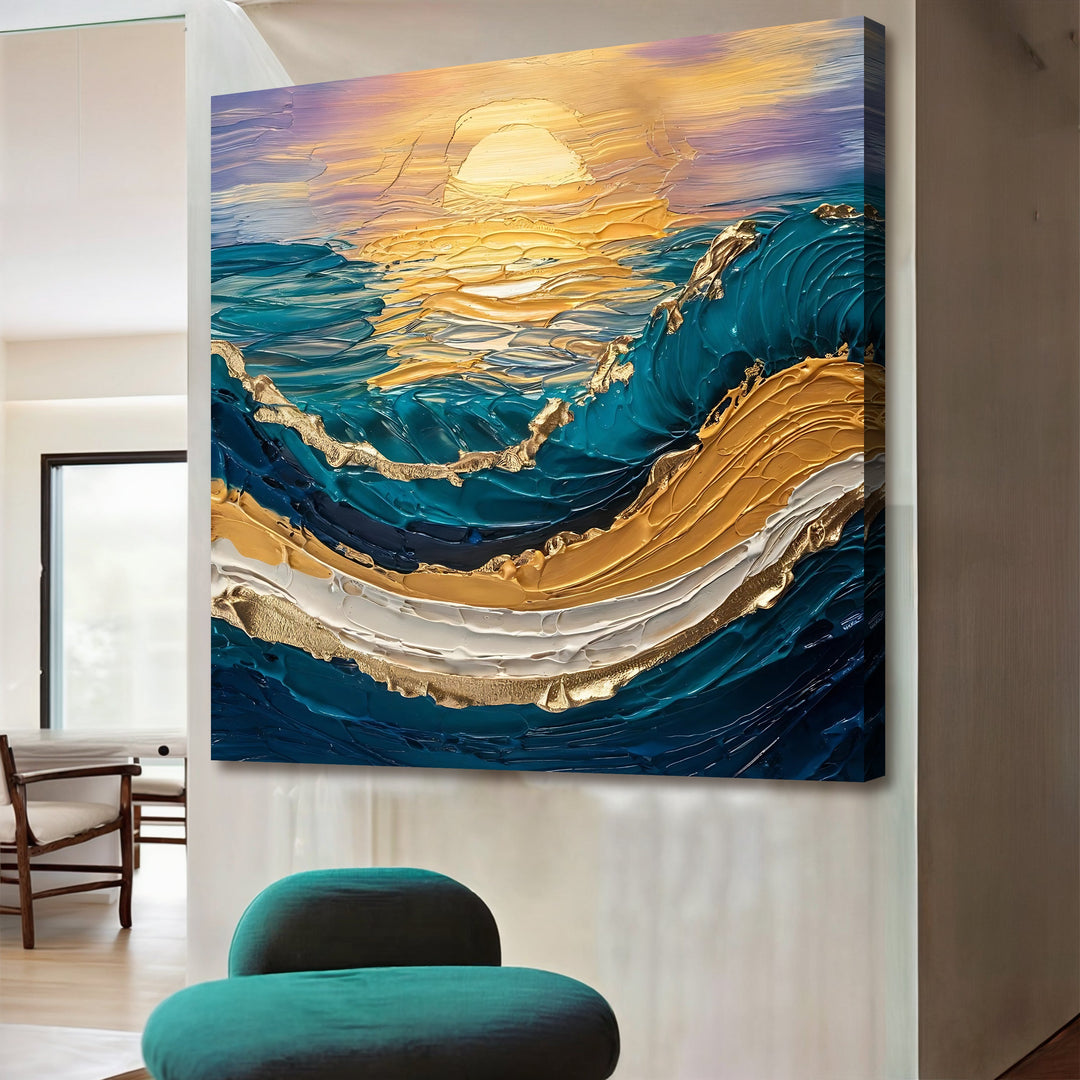 Golden Hour Impasto Wall Art
