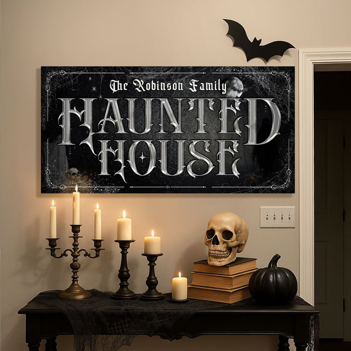 Personalized Haunted House Halloween Sign III