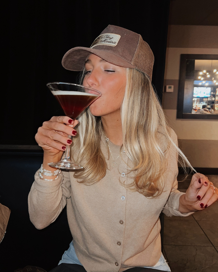 Let's Chug Espresso Martinis - Brown Corduroy Trucker Hat