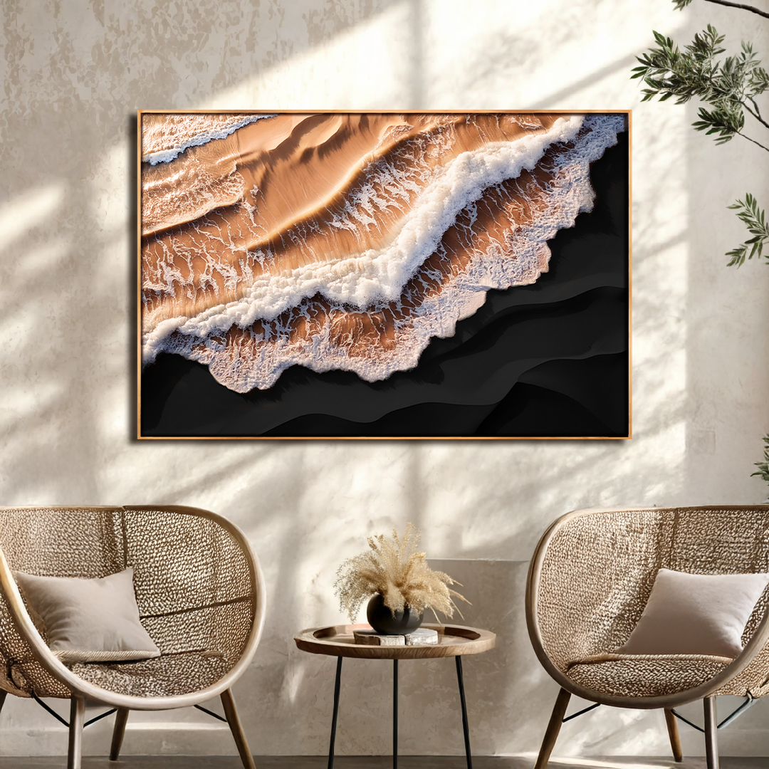 Amber Ocean Waves Wall Art