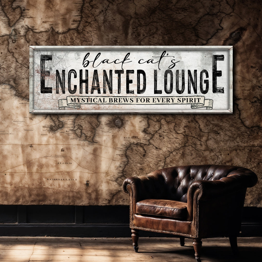 Black Cat's Enchanted Lounge Halloween Sign III