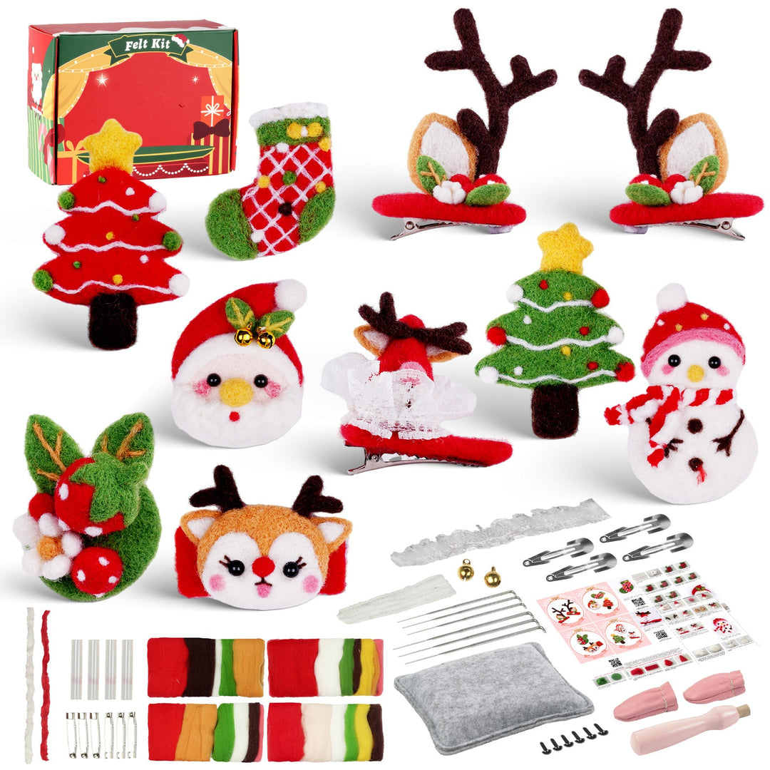 Christmas Needle Felting Kit. Wizardi DIY Wool Craft Kit F07N8-Z-13