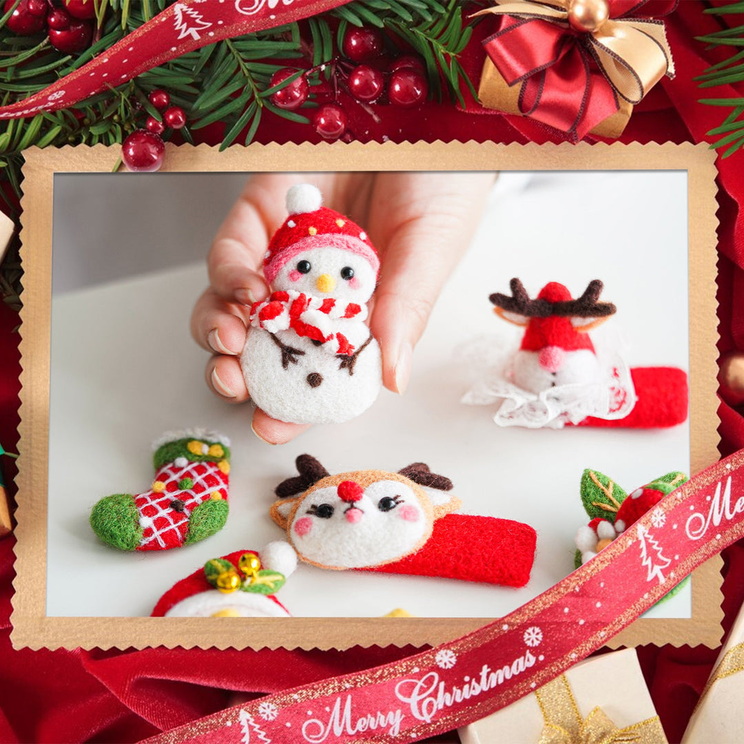 Christmas Needle Felting Kit. Wizardi DIY Wool Craft Kit F07N8-Z-13