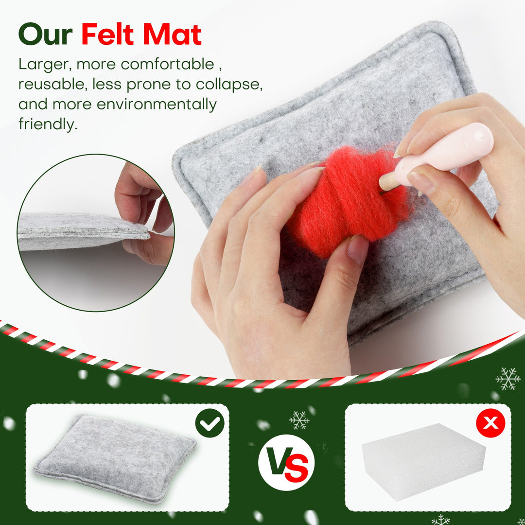 Christmas Needle Felting Kit. Wizardi DIY Wool Craft Kit F07N8-Z-13