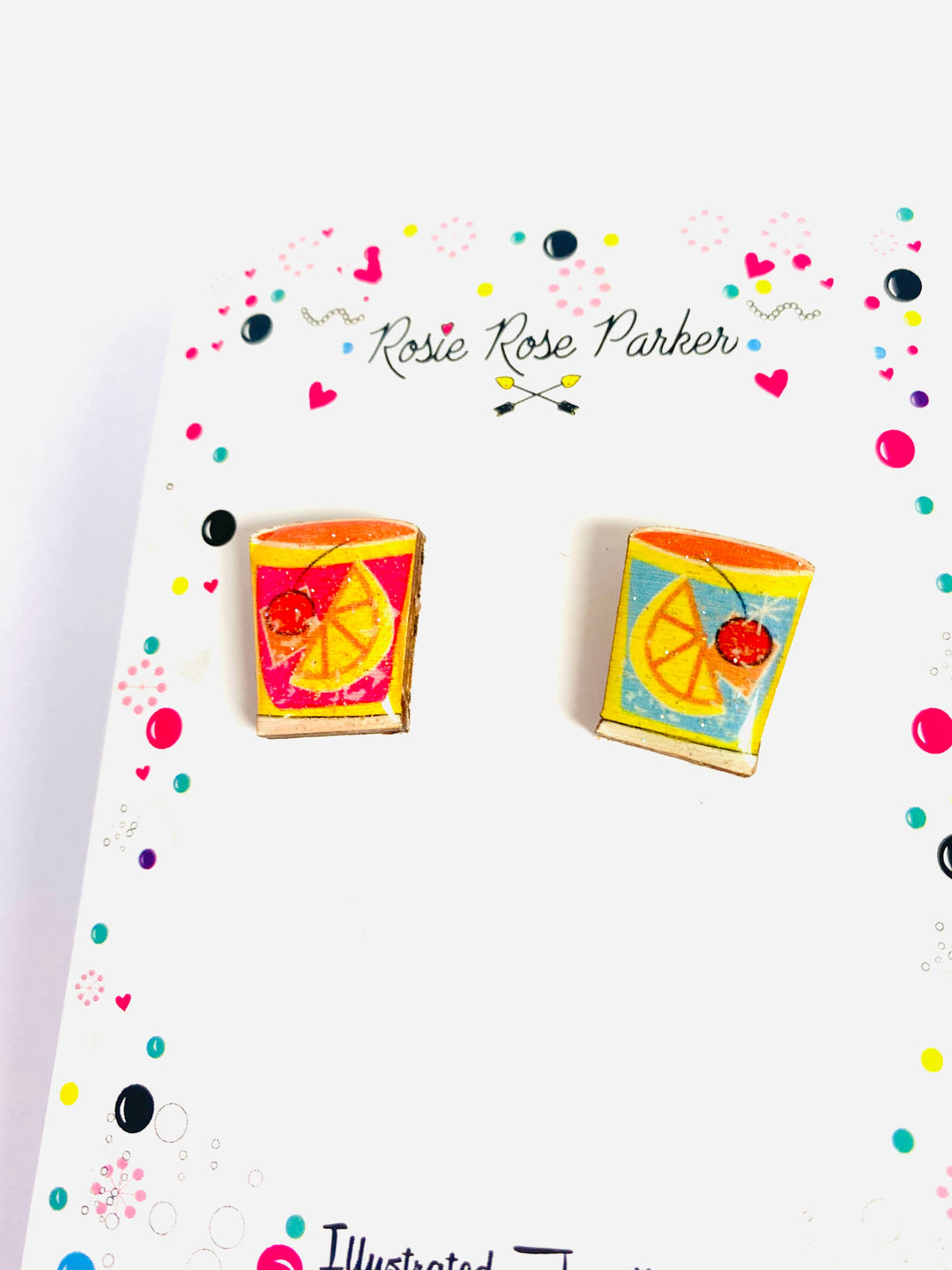 Summer Cocktail Stud Earrings by Rosie Rose Parker