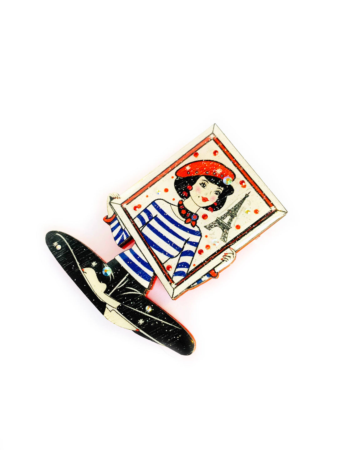 French Mime Girl Brooch by Rosie Rose Parker