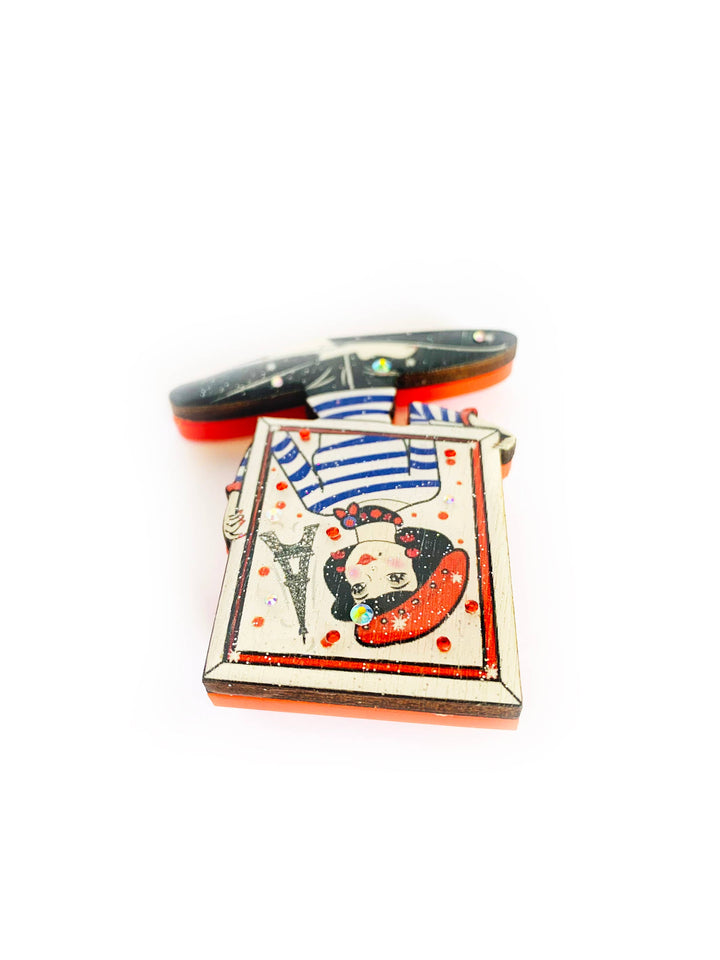 French Mime Girl Brooch by Rosie Rose Parker