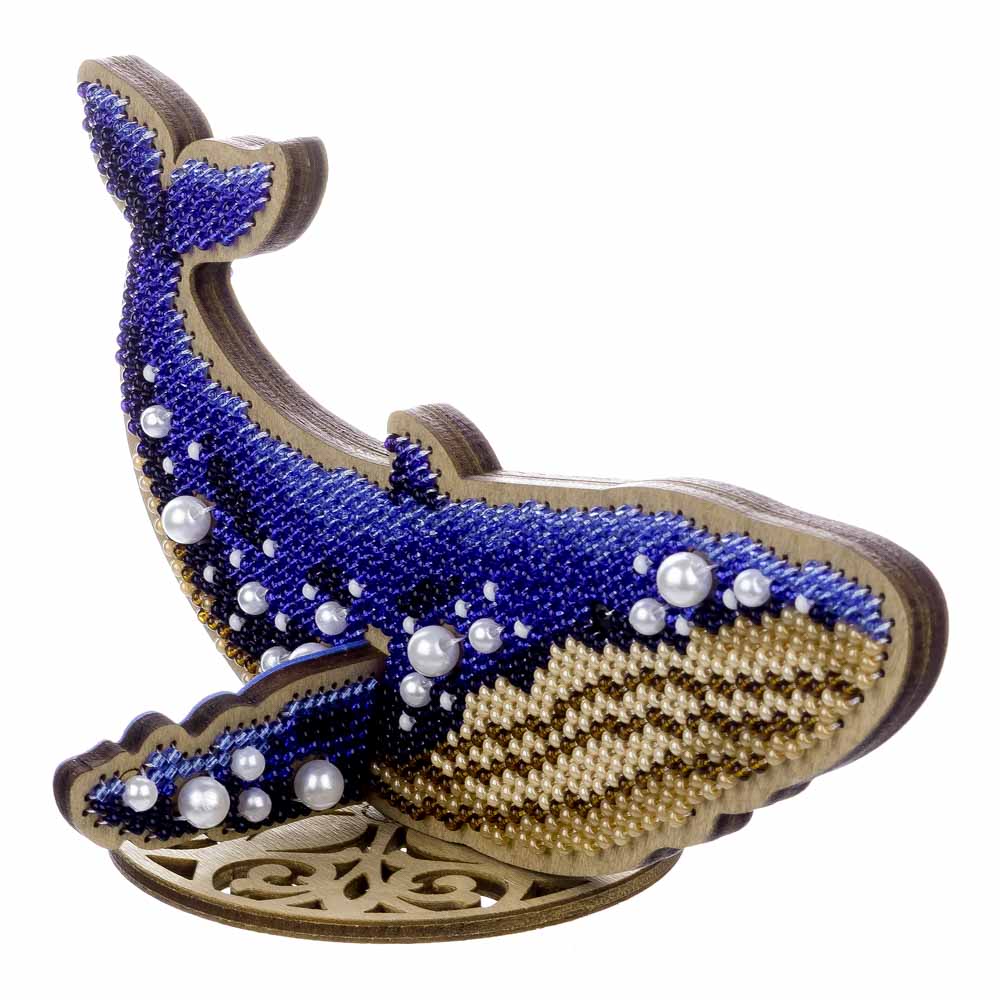 Wooden Bead Embroidery Kit ‚Äì ‚ÄúBlue Whale‚Äù FLK-582