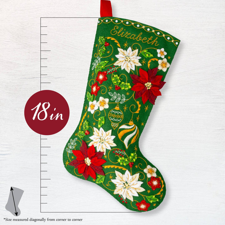 Bucilla Poinsettia Elegance Felt Stocking