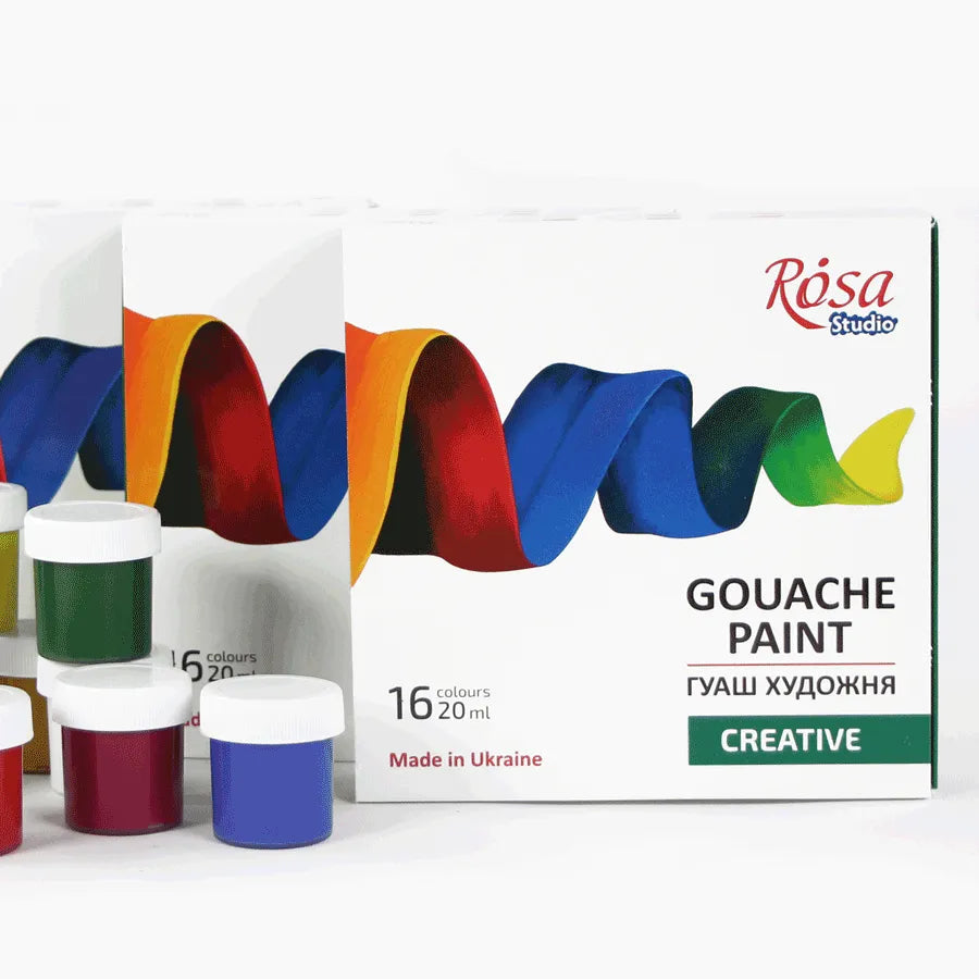 Rosa Studio Gouache Paint Set Creative 16 colors (0.68 oz each)