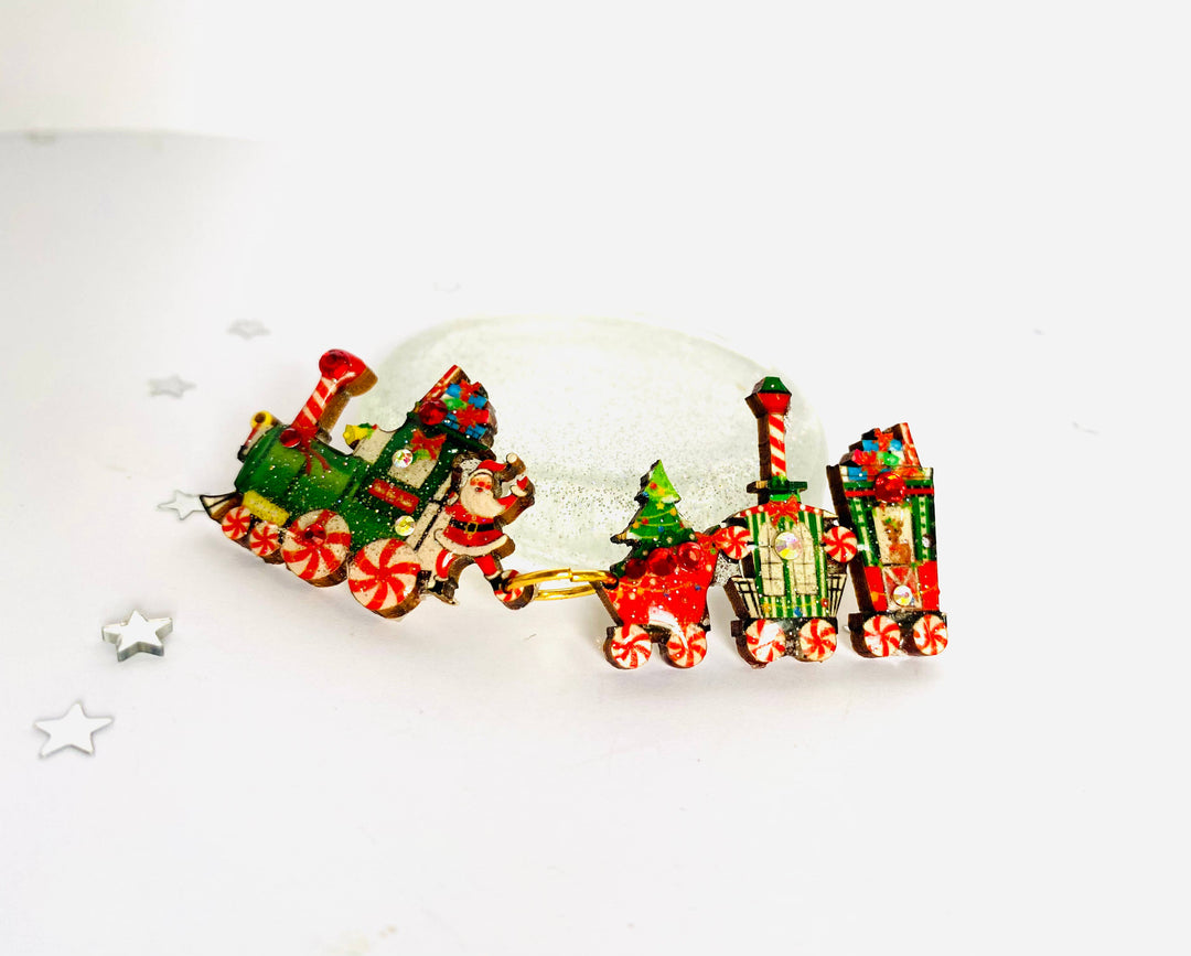 Christmas Train Brooch by Rosie Rose Parker