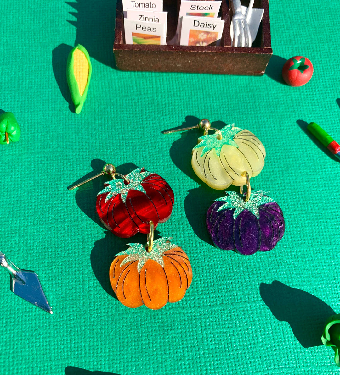 Heirloom Tomato Acrylic Earrings