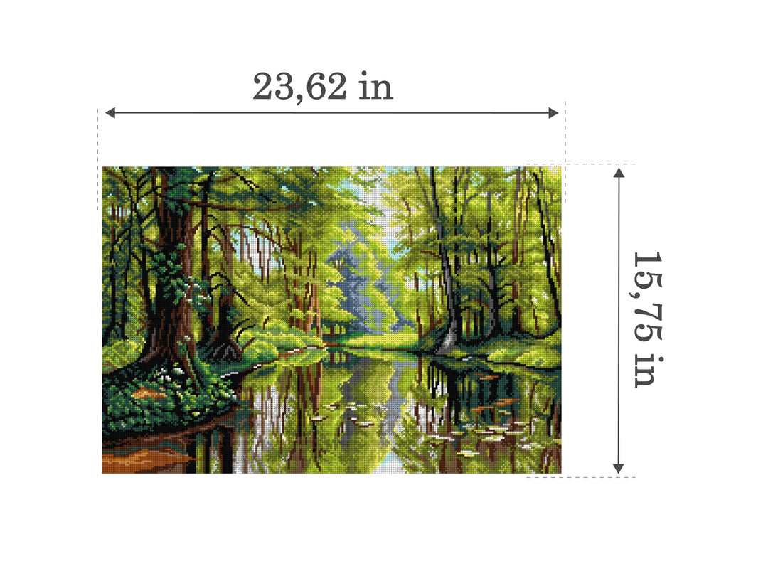 Needlepoint canvas for halfstitch without yarn after Peder Mork Monsied - Landscape 3253Q