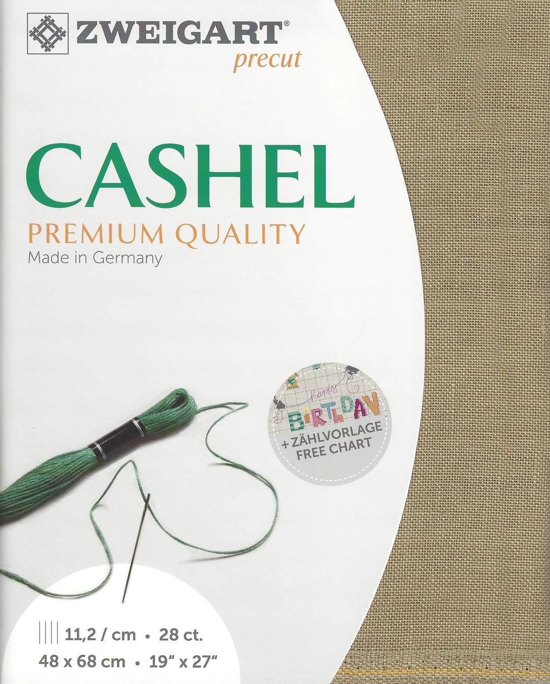 Precut Cashel 28 count Summer Khaki 3281/323
