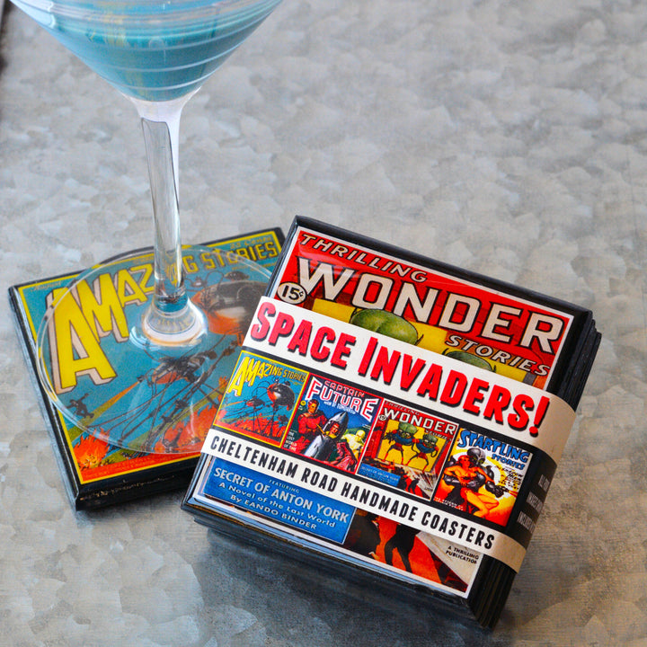 Space Invaders! Vintage Science Fiction Coaster Set