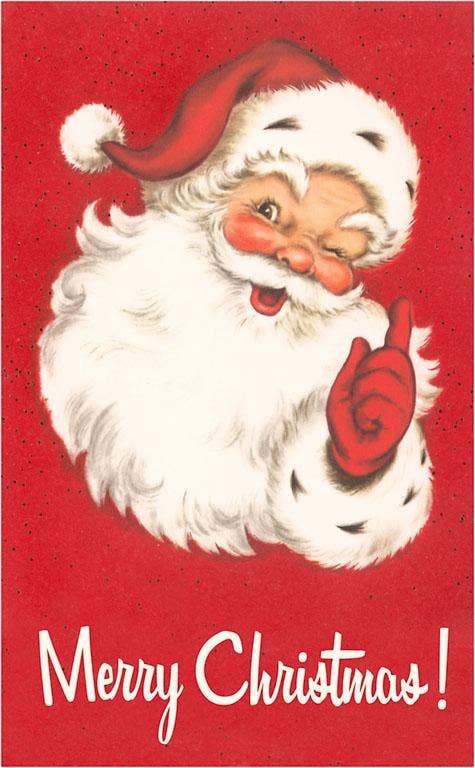 Winking Santa Claus Vintage Christmas Postcard Reproduction Set of 10