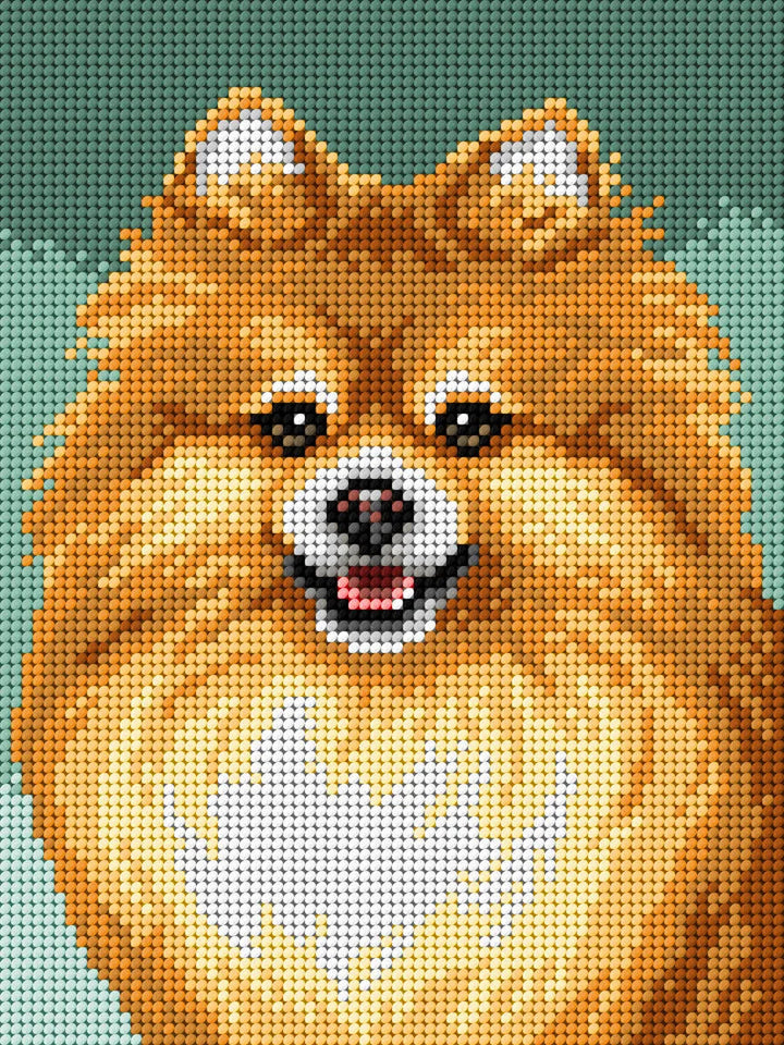 Needlepoint canvas for halfstitch without yarn Pomeranian 3332F