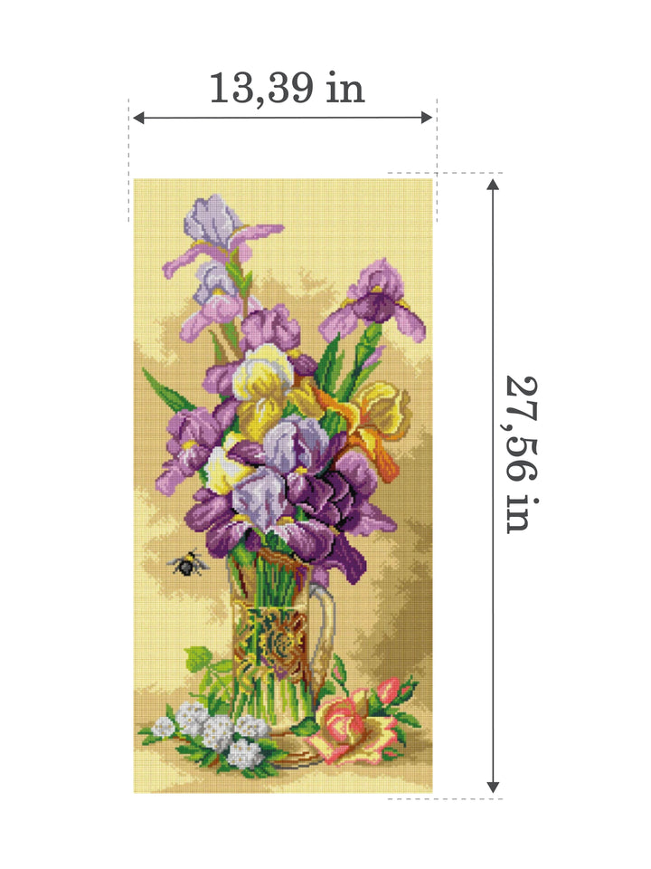 Gobelin canvas for halfstitch without yarn after Paul de Longpre - Irises 3464Q