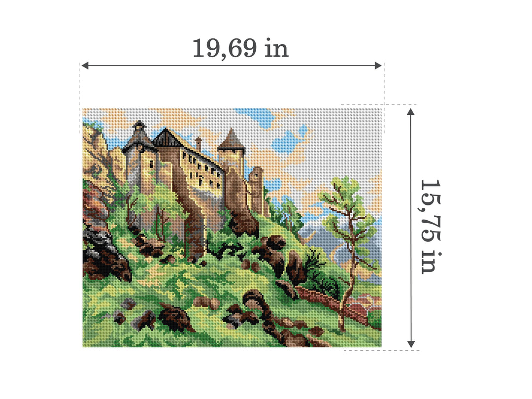 Petersberg Castle 3488M Needlepoint canvas for halfstitch without yarn