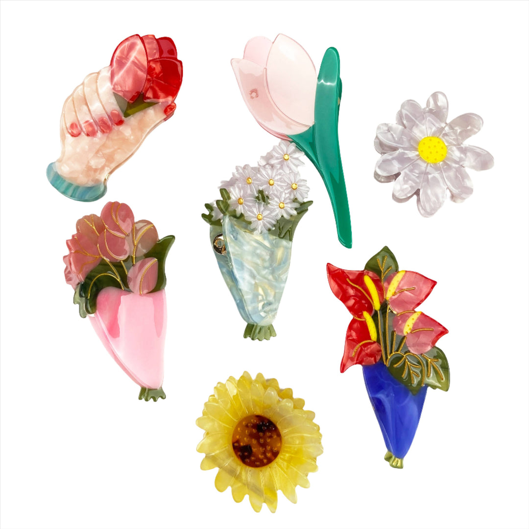 Acetate Bouquet Hair Claw Clips