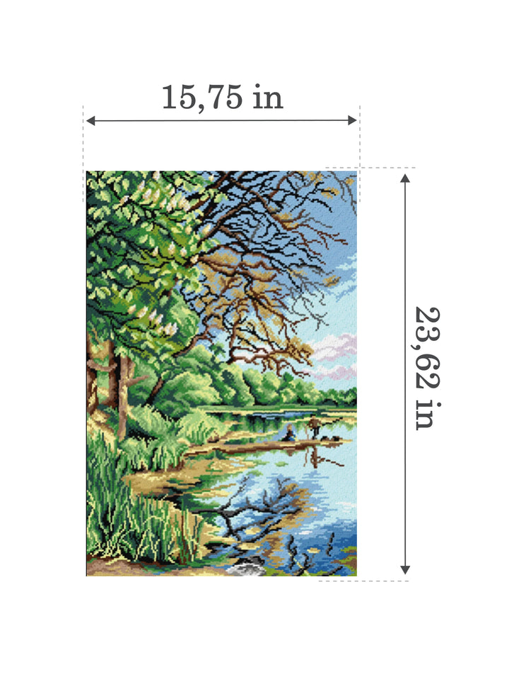 Gobelin canvas for halfstitch without yarn after Peder Mork Monsted - Fisherman 3525Q
