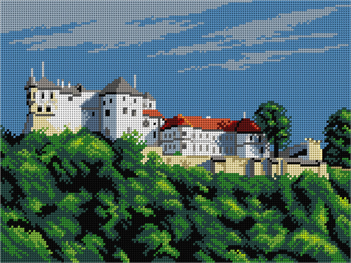 Needlepoint canvas for halfstitch without yarn  The Lupca Castle 3583J
