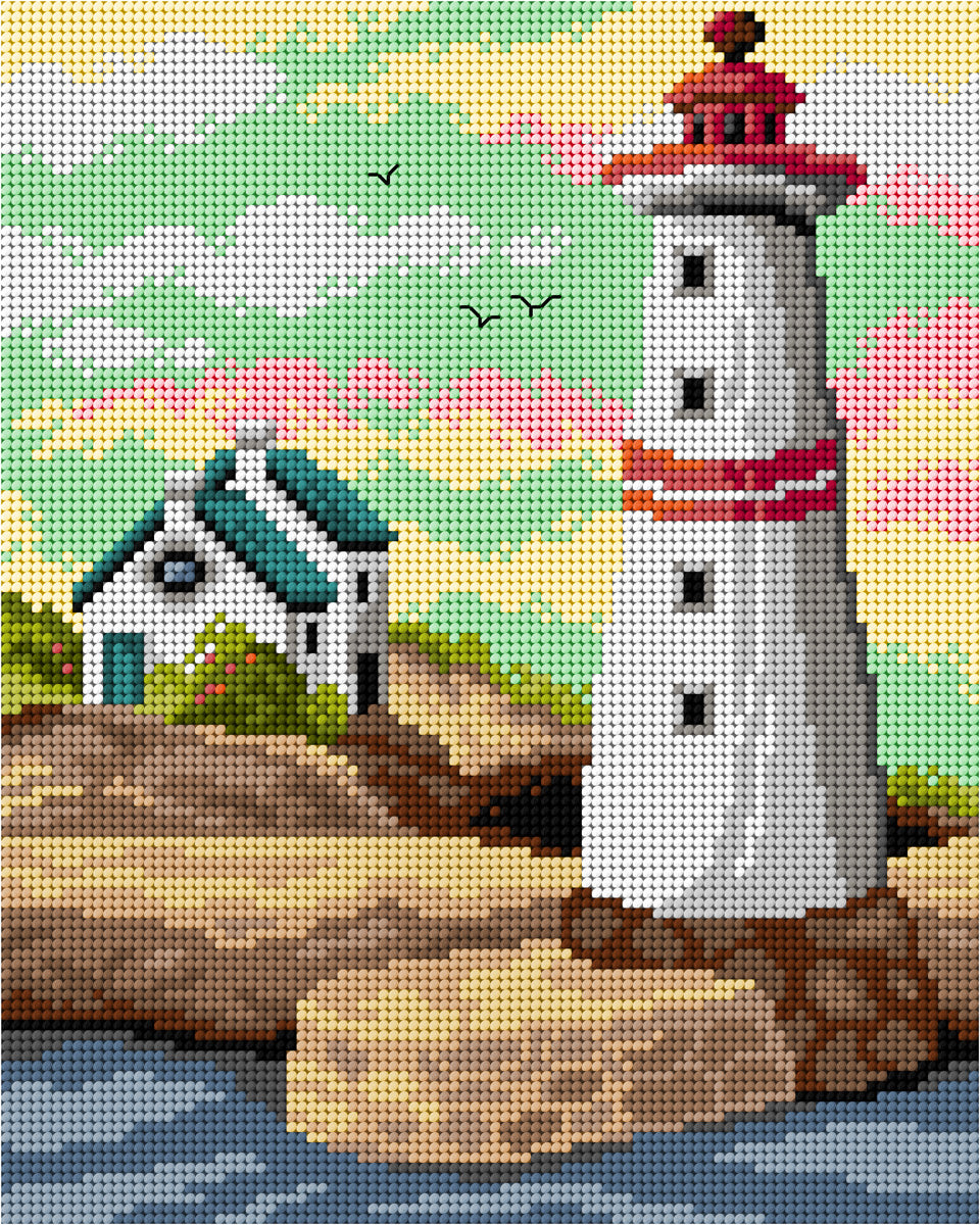 Needlepoint canvas for halfstitch without yarn  Lighthouse 3590H