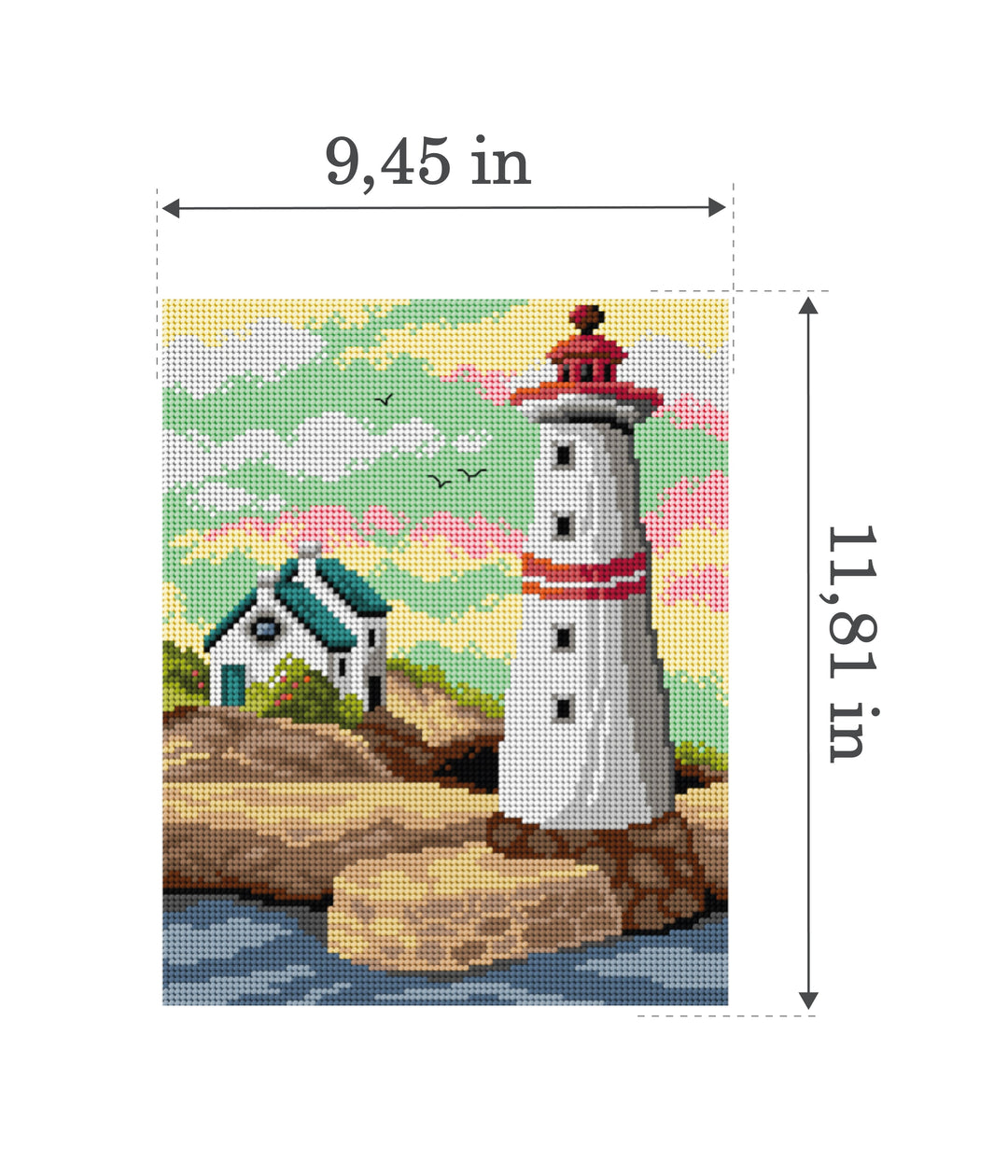 Needlepoint canvas for halfstitch without yarn  Lighthouse 3590H