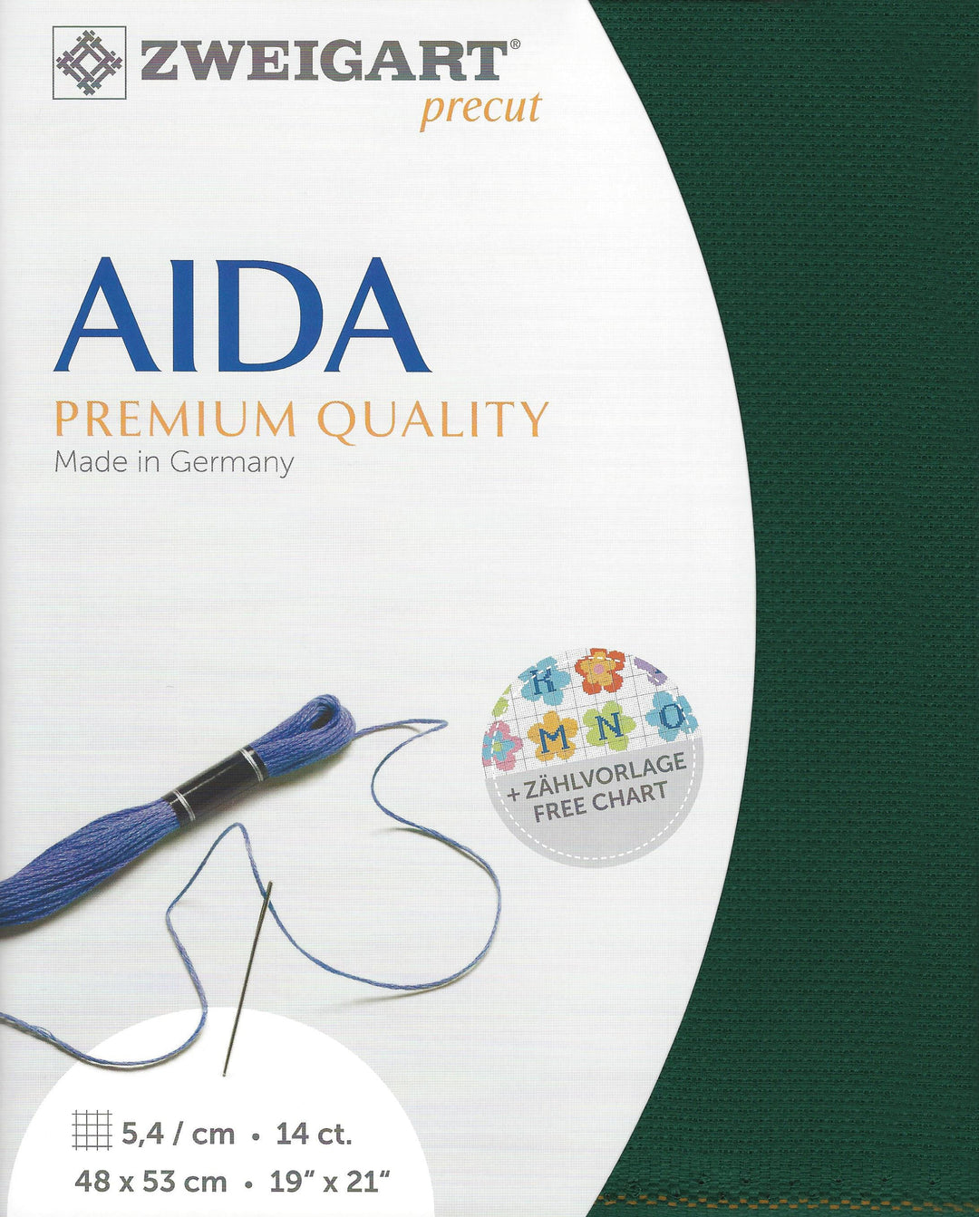 Precut Stern-Aida 14 count Gold Forest Green 3706/647