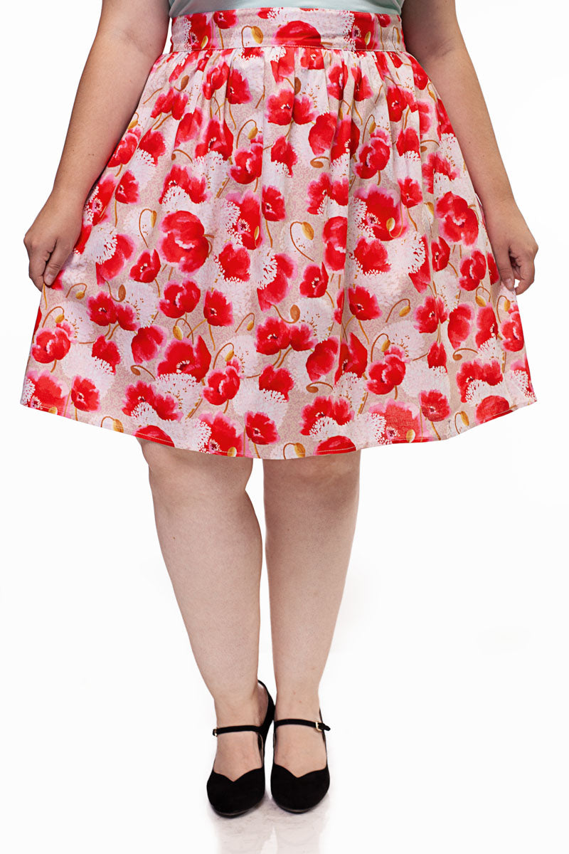 Pink Floral A-line Skirt - Small only, 1 left!