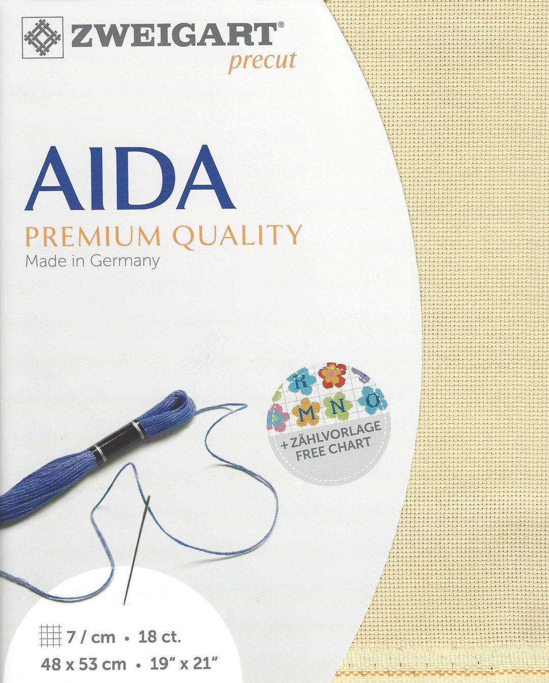 Precut Fein-Aida 18 count Silver/White 3793/17