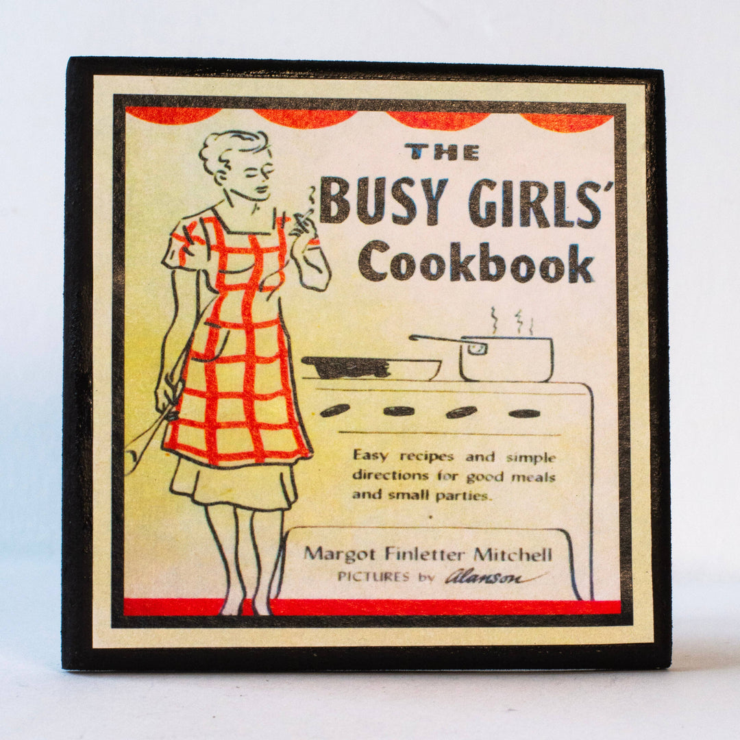 Funny Vintage Cookbook Cover Kitchen Coasters