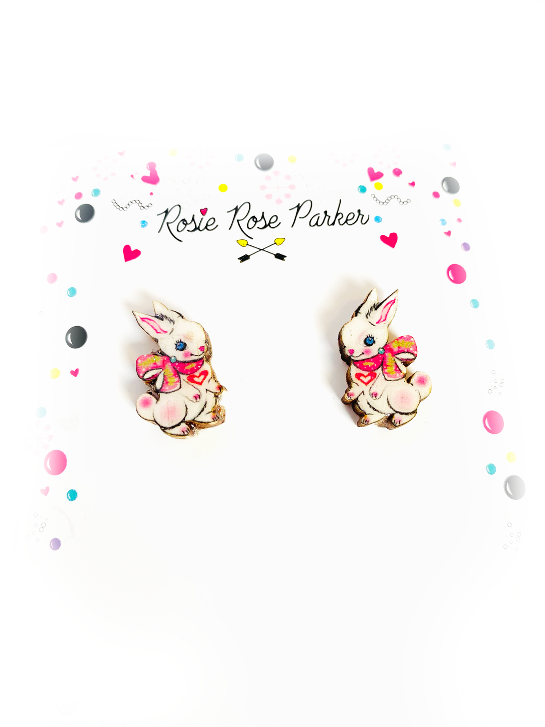 Rabbit Stud Earrings by Rosie Rose Parker