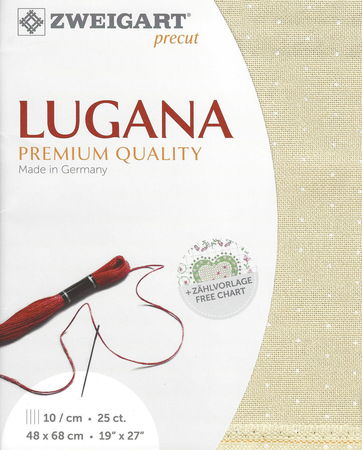 25-Count White Dot/Sand Precut Lugana Cross Stitch Fabric by Zweigart 3835/2419