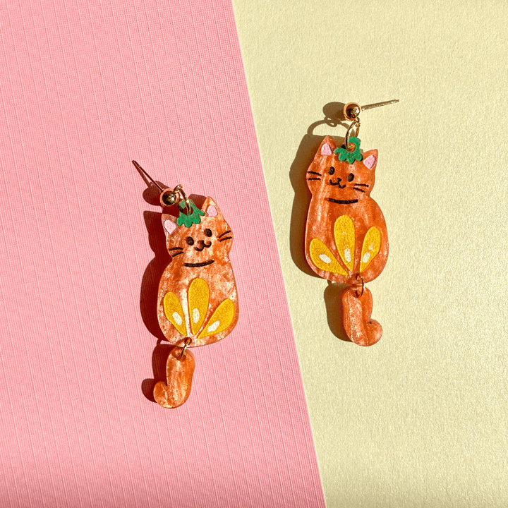 Orange Cat Dangles